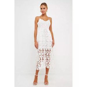 Endless Rose NWT Lace Cami Midi in White size Medium